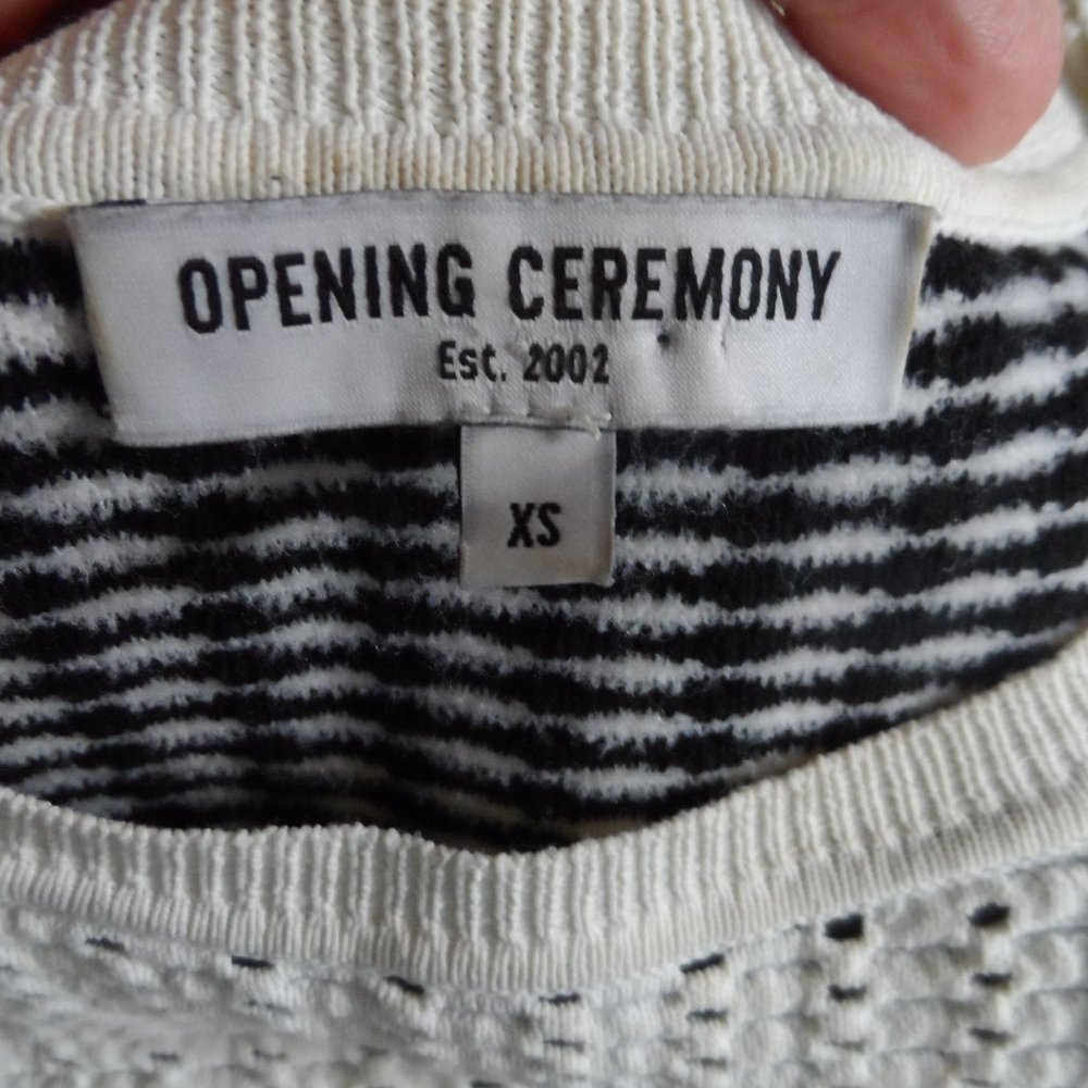 Opening Ceremony Ivory/Black Pointelle Knit Body-Con Dress Size XS - Picture 14 of 16